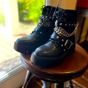 Brand new. NEVER WORN Dolls Kill Chain Revolt, vegan leather w/metal chains etc.